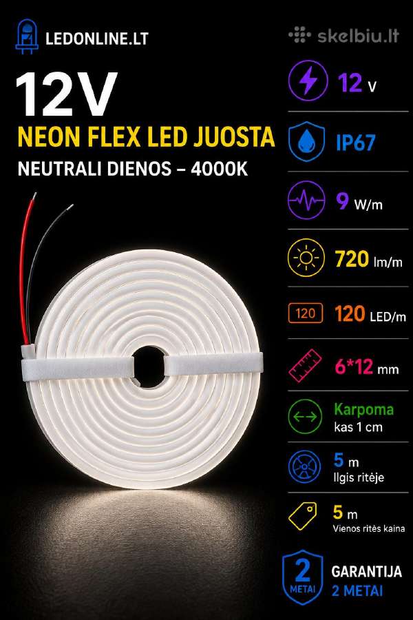 Neon Flex 12v/24v Lankstus LED neonas - nuotraukos Nr. 11