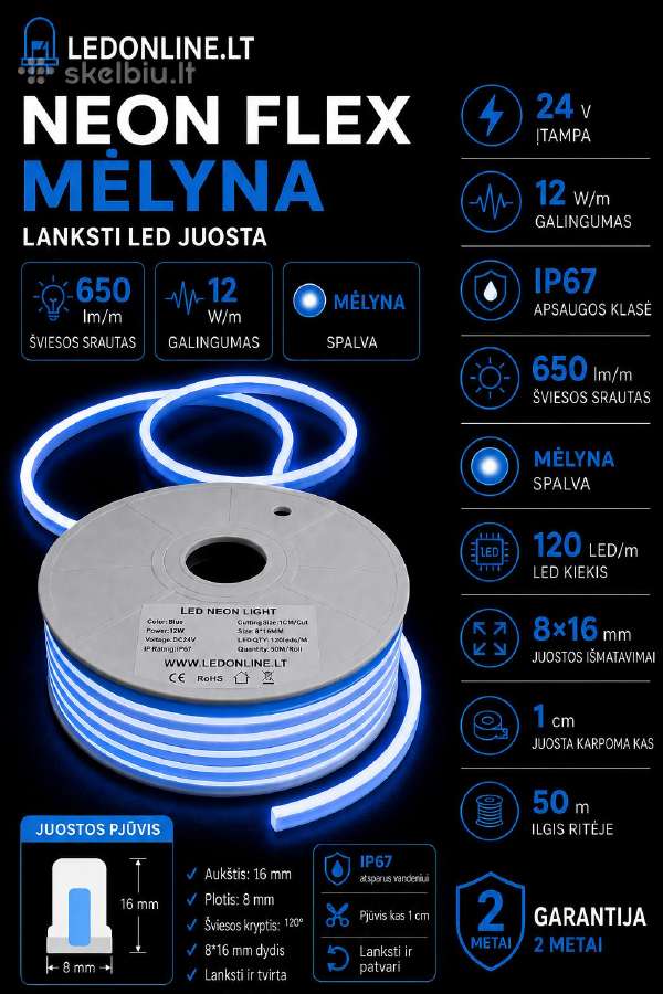 Neon Flex 12v/24v Lankstus LED neonas - nuotraukos Nr. 15