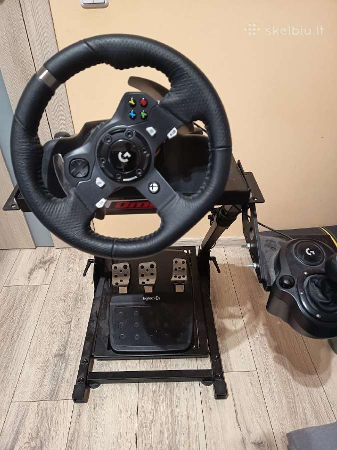 Logitech g920 + gear shift + stovas