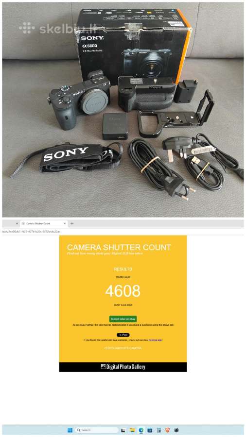 Sony alpha a6600 battery grip L bracket 4600 kadrų