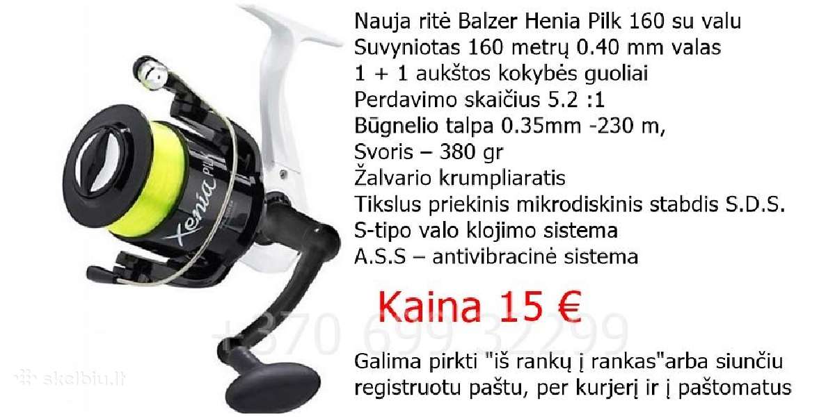 Balzer Xenia Pilk 160 ritė su užvyniotu valu - nuotraukos Nr. 2