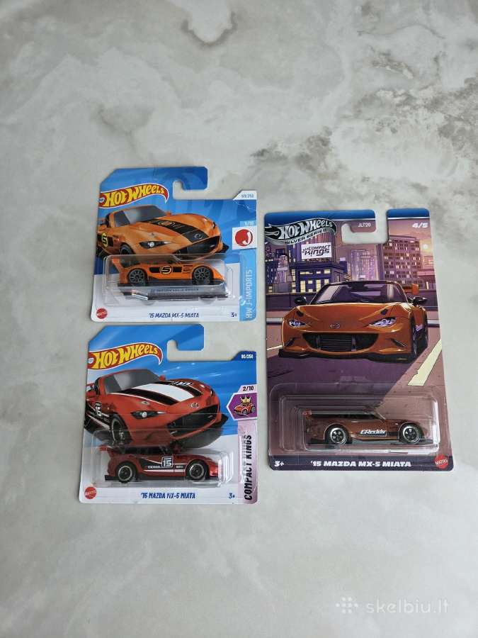 Hot Wheels '15 Mazda Mx-5 Miata rinkinys iš 3 vnt.