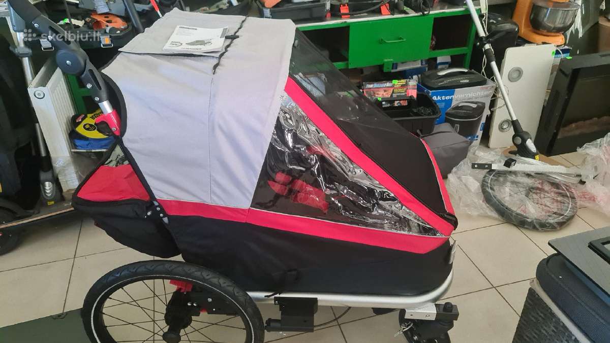 Nauja 2 vietu dviracio priekaba vaikam