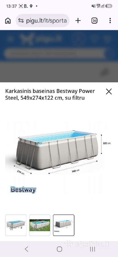 Parduodamas bestway baseinas 549x274x 122