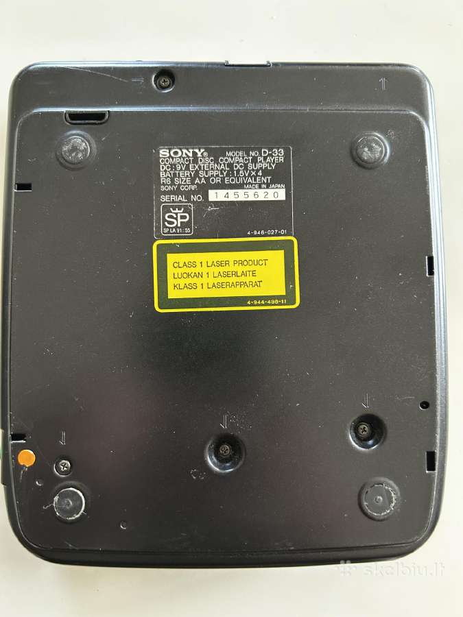 Neveikiantis Sony Discman D-33 - nuotraukos Nr. 2