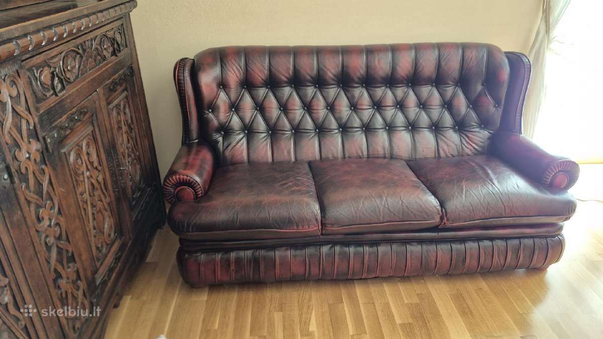 Sofa natūralios odos