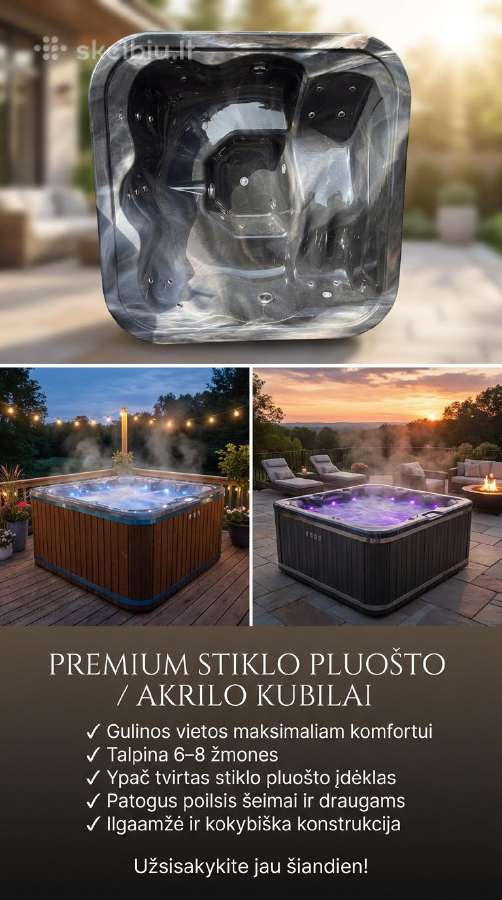 Akrilo/stiklo pluošto kubilai - 2 metai garantija