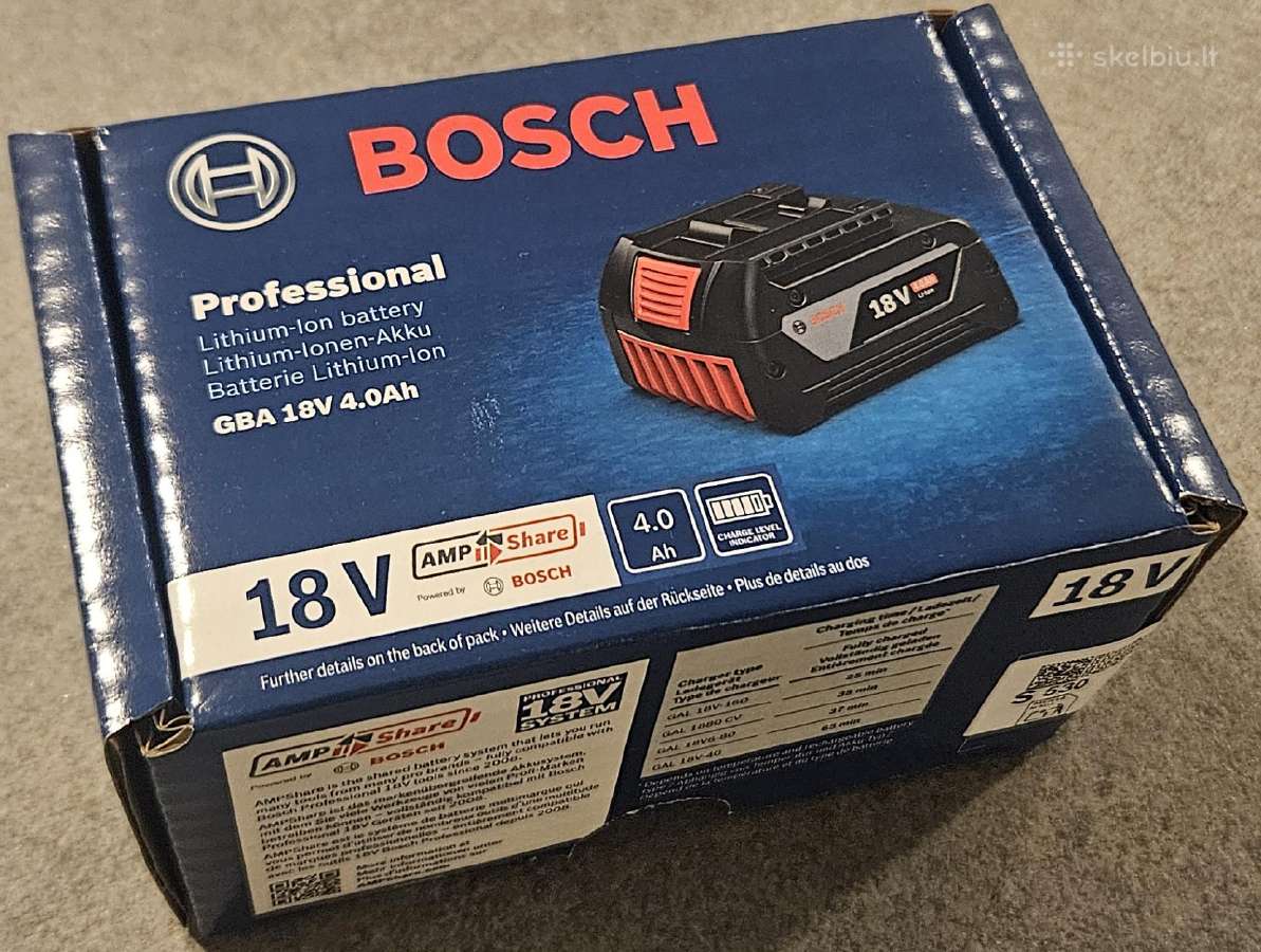 Akumuliatorius Bosch Gba 18v 4.0 Ah