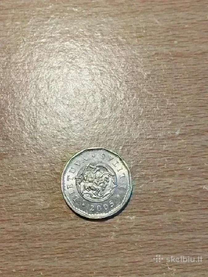 1 litas Lietuvos didžiosios kunigaikštystės moneta - nuotraukos Nr. 2