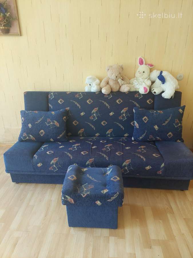 Parduodu gobeleninė sofa lova su patalynės dėže ir