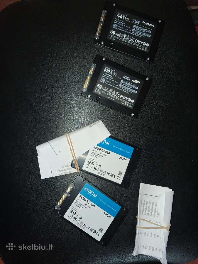 SSD diskai Samsung EVO 120gb ir Crucial Bx500 240