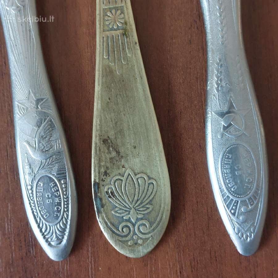 Stalo peiliai ir šakutės / tarybinė Russian Art - nuotraukos Nr. 14