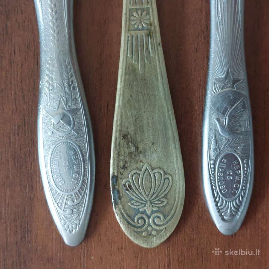 Stalo peiliai ir šakutės / tarybinė Russian Art - nuotraukos Nr. 15