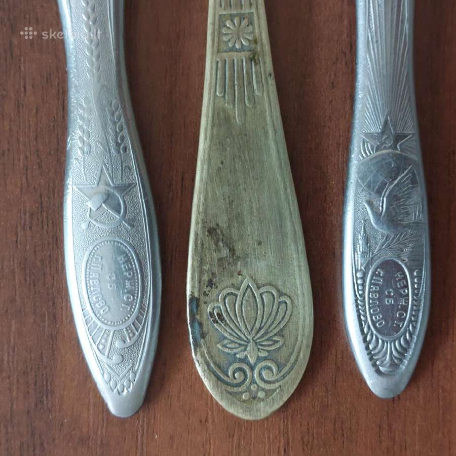 Stalo peiliai ir šakutės / tarybinė Russian Art - nuotraukos Nr. 16