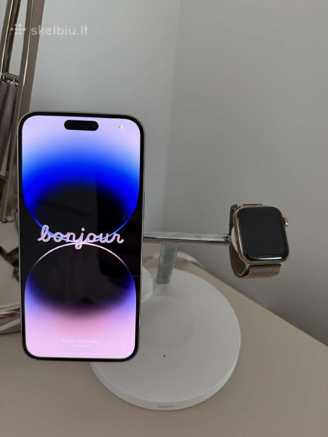 iPhone pro max 14, baltas 128gb