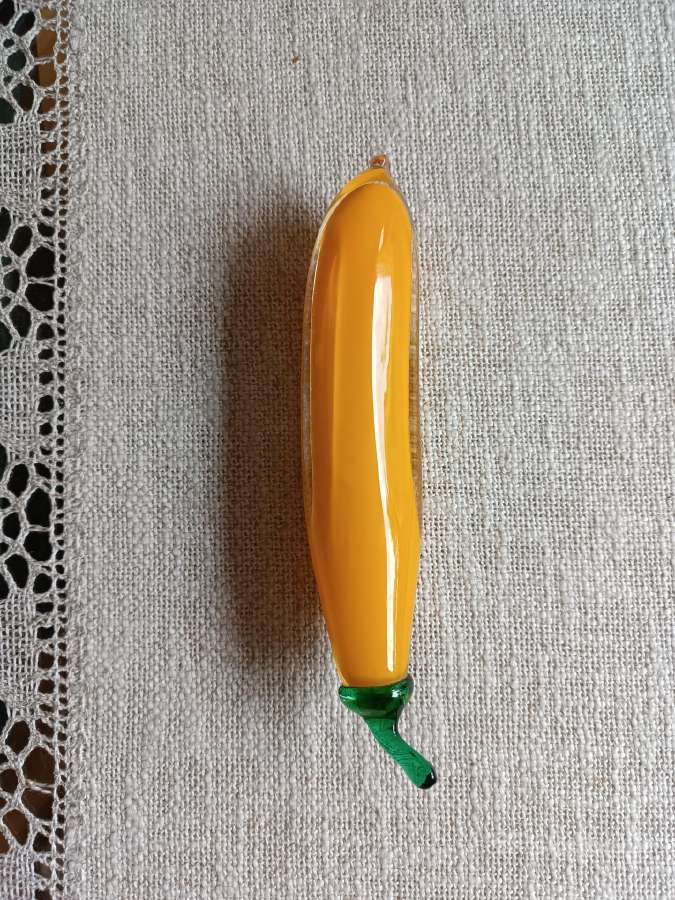 Vintažinis stiklinis bananas Bohemia - nuotraukos Nr. 5