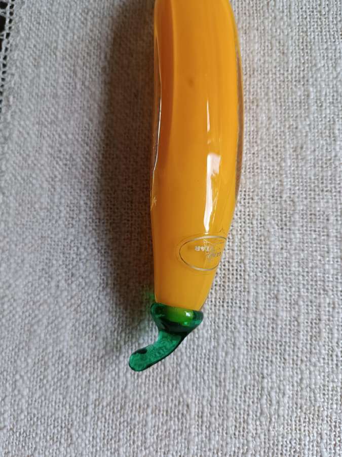 Vintažinis stiklinis bananas Bohemia - nuotraukos Nr. 7