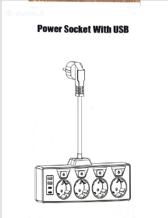 Ilgintuvas / rozečių blokas su Usb jungtimis