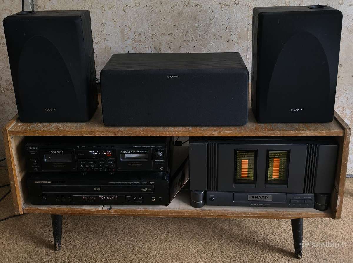 Vintažinis audio aparatūros/TV staliukąs ant kojų. - nuotraukos Nr. 2