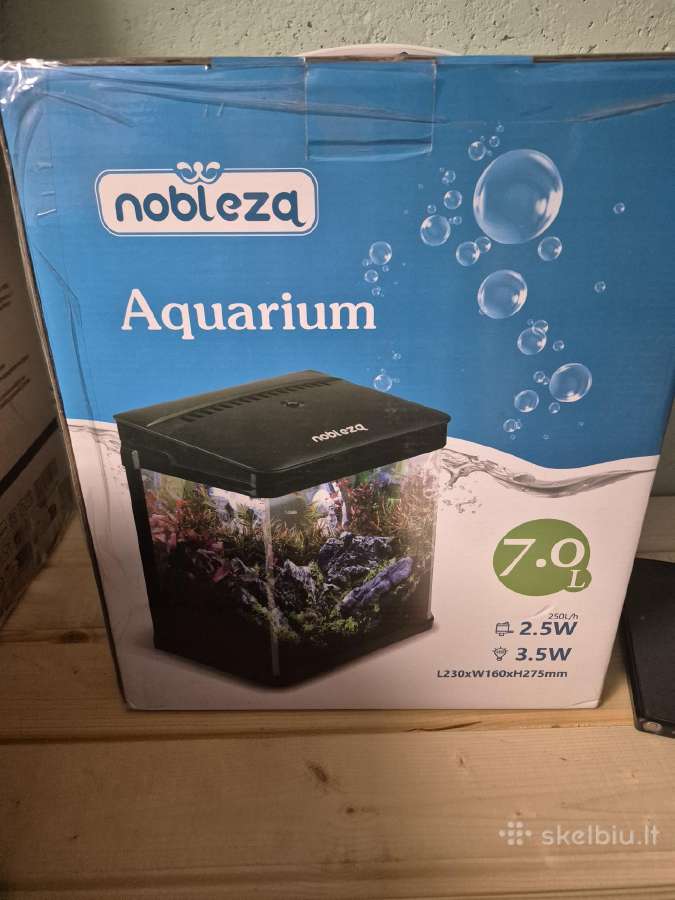 Kompaktiškas 7 litrų talpos „nobleza“ akvariumas,