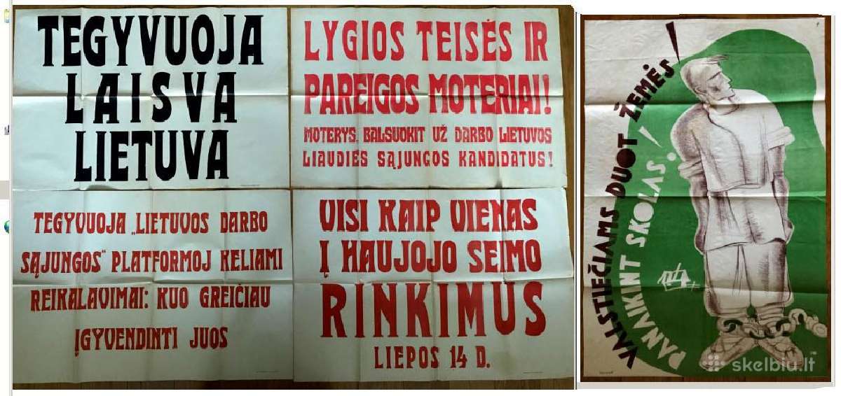 5 plakatai afišos 1940 liaudies seimas