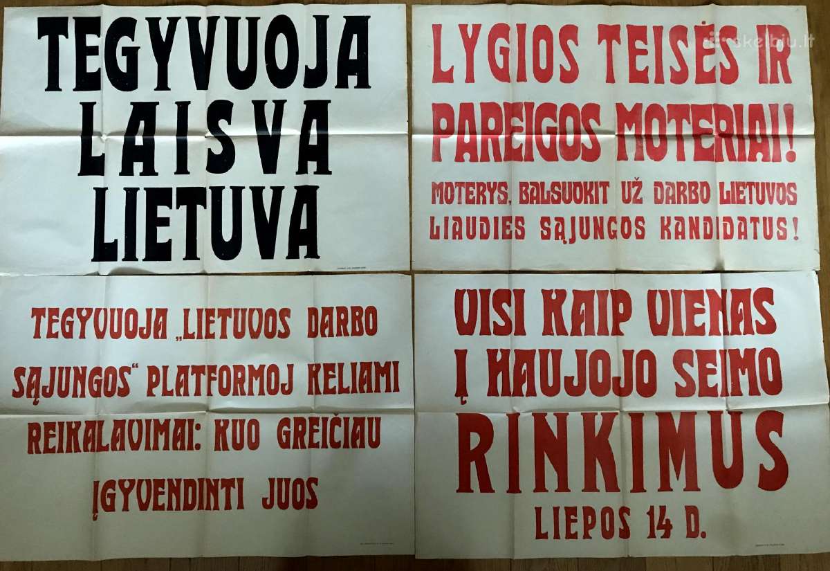 5 plakatai afišos 1940 liaudies seimas - nuotraukos Nr. 2