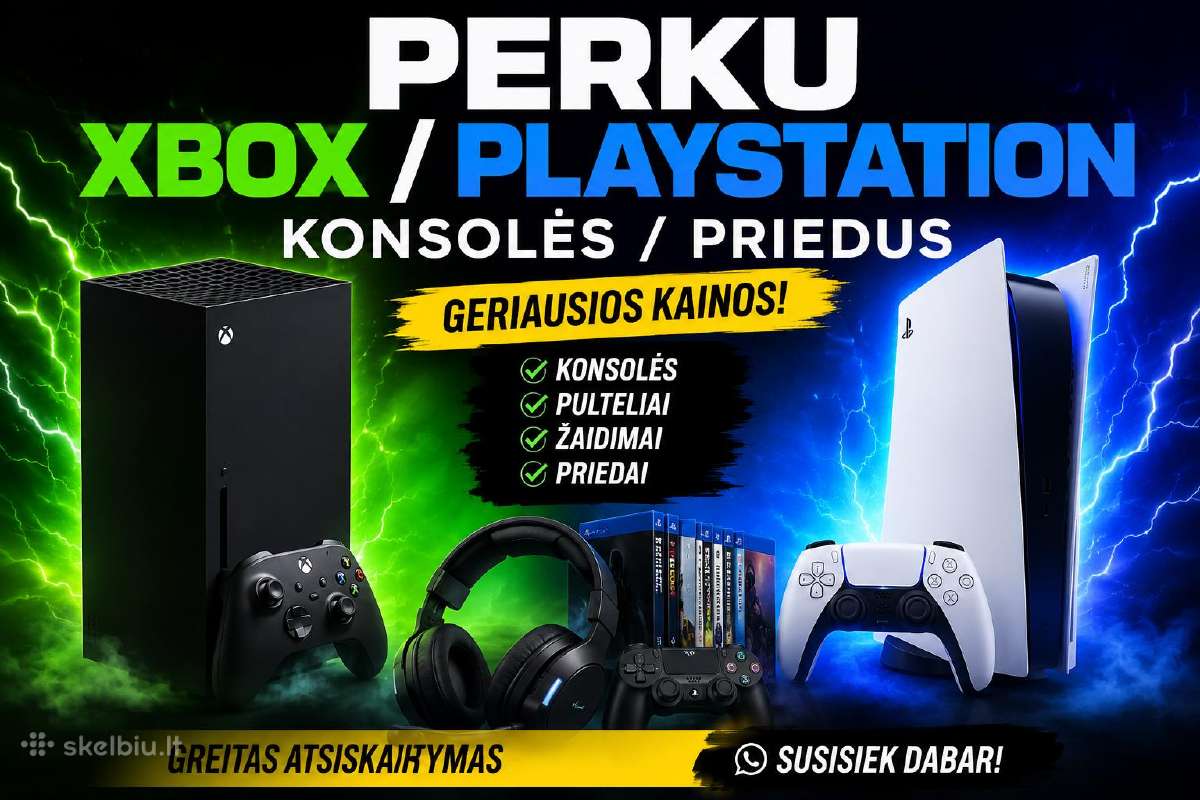 Nupirksiu xbox ar playstation konsole/ priedus