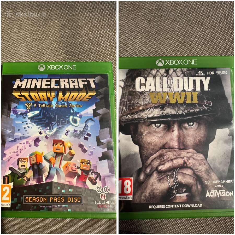 2vnt. xbox žaidimai minecraft call of duty