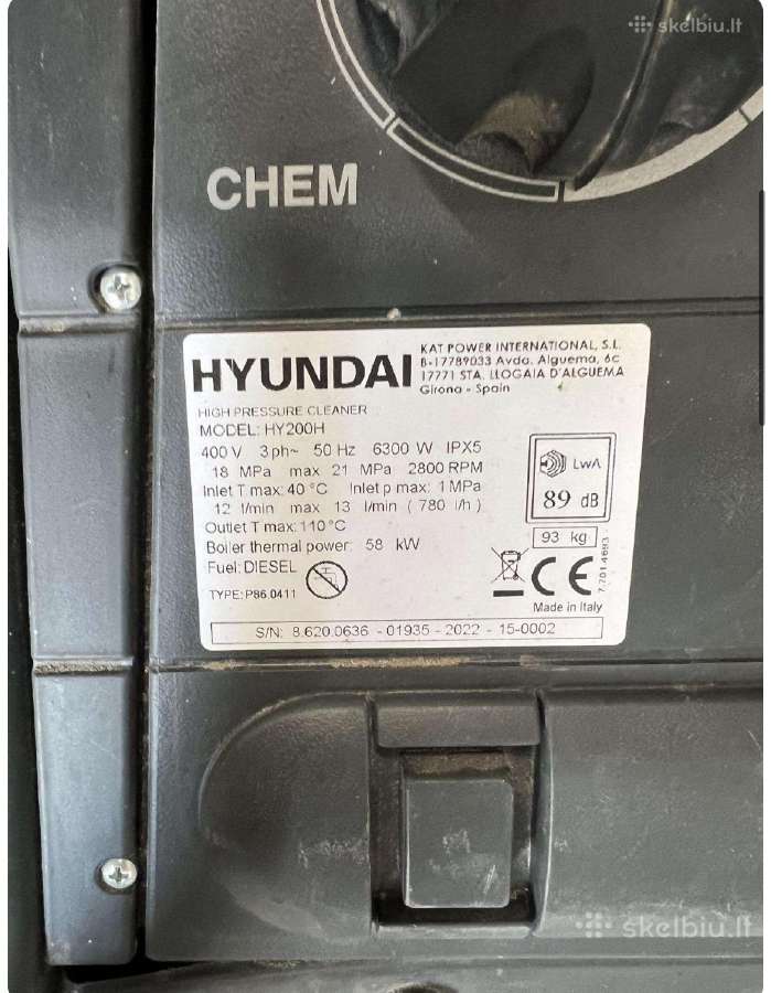 Hyundai Hy200h profesionali karšto vandens aukšto - nuotraukos Nr. 4