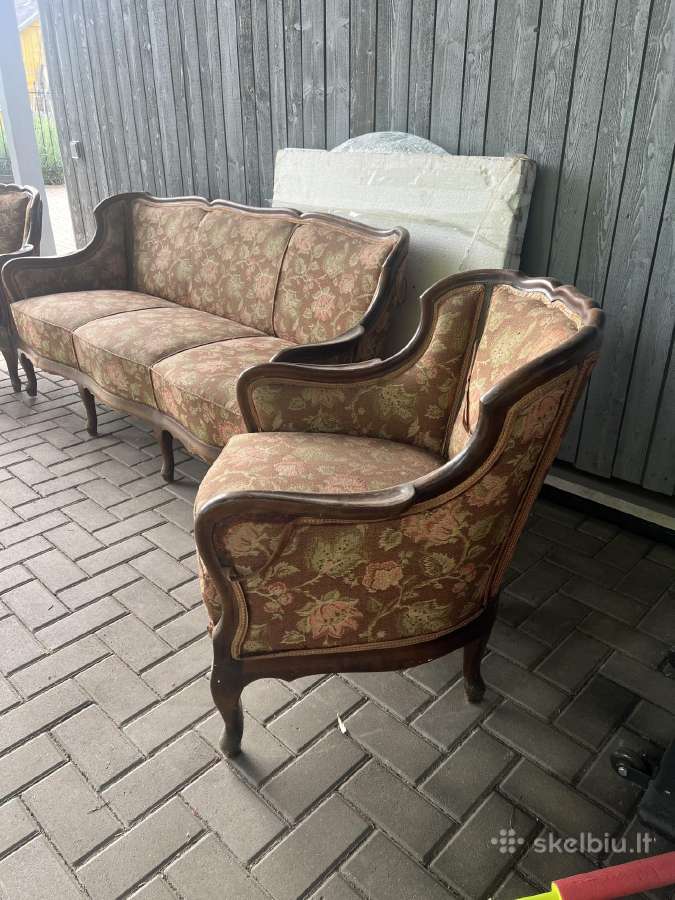 Senovinė sofa ir du foteliukai - nuotraukos Nr. 4