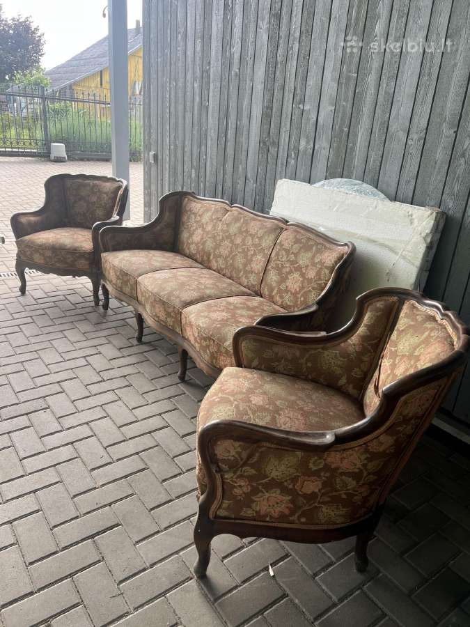 Senovinė sofa ir du foteliukai - nuotraukos Nr. 2