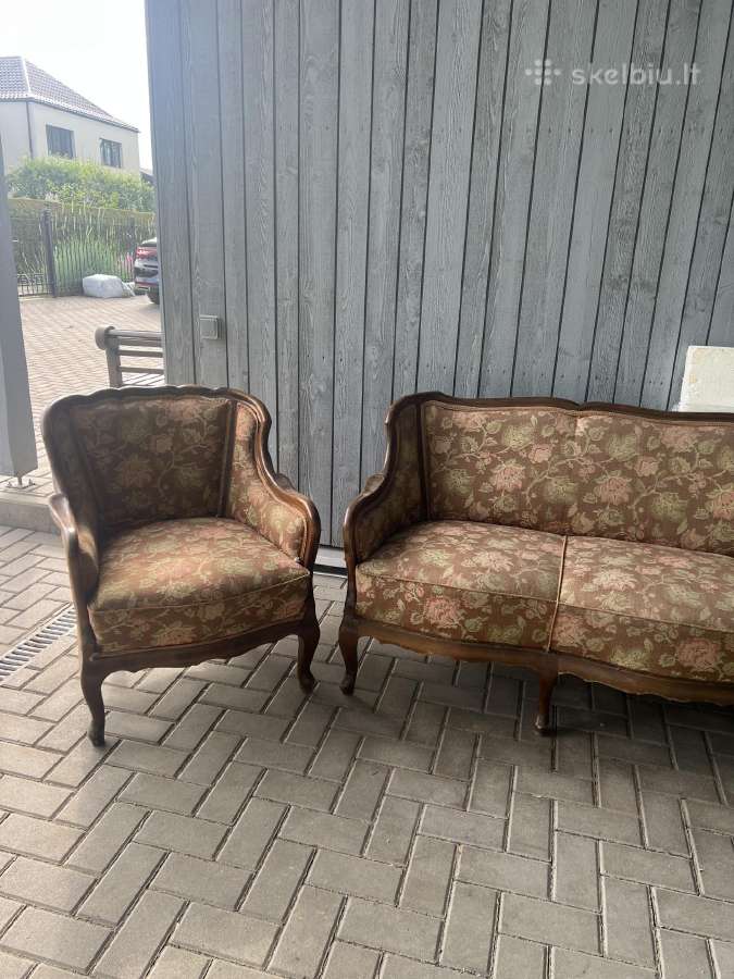 Senovinė sofa ir du foteliukai - nuotraukos Nr. 6