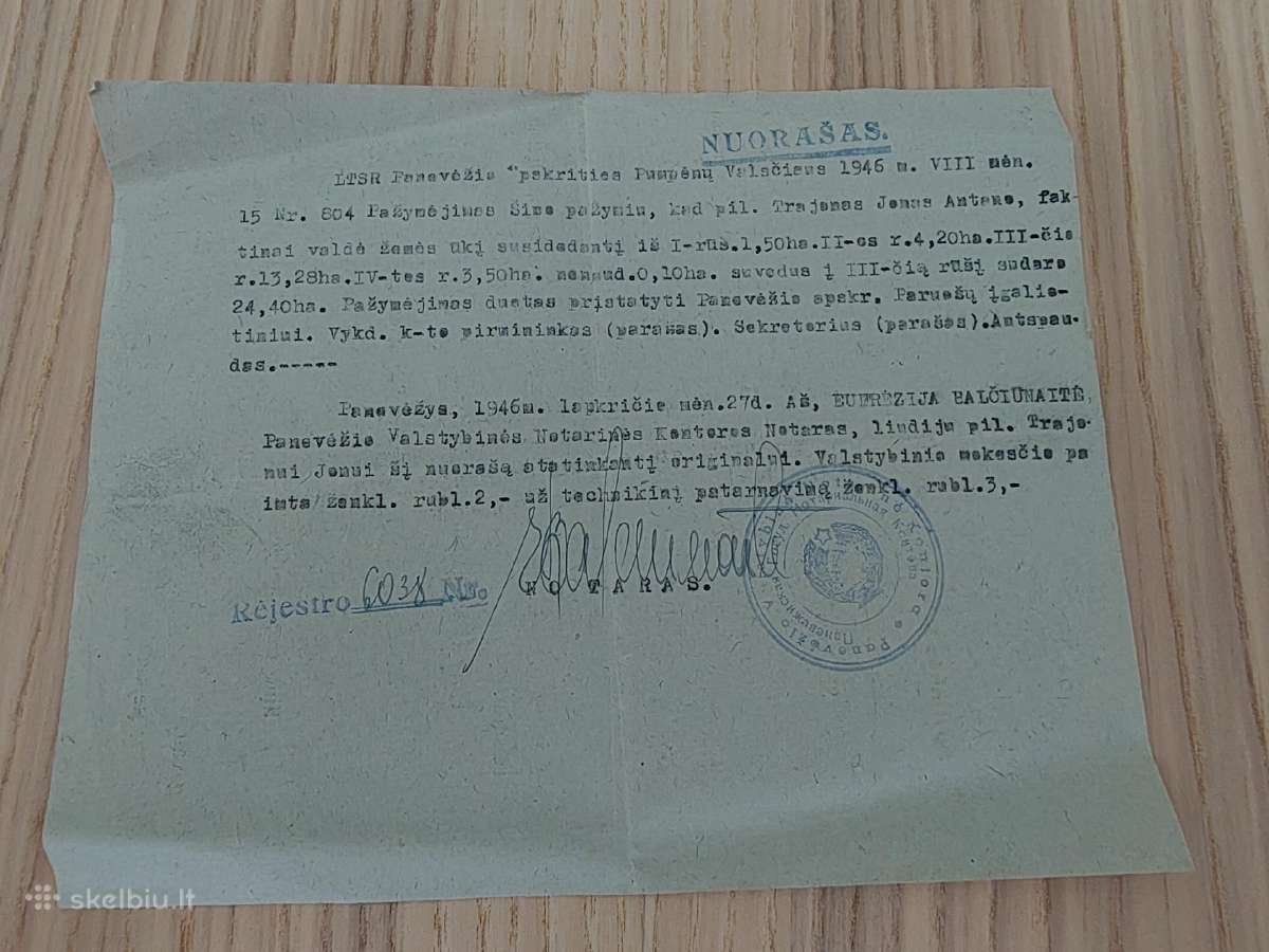 1946 m. nuorašai apie valdomą žemę po 5 eurus - nuotraukos Nr. 5