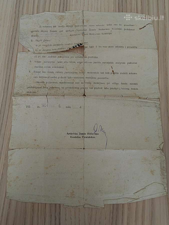 Pranešimas dėl žemės mokesčio 1934. Panevėžio aps. - nuotraukos Nr. 2