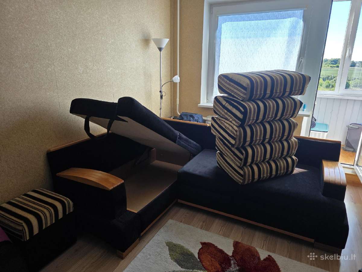 Minkštas kampinis sofa-lova su patalynės dėže - nuotraukos Nr. 2