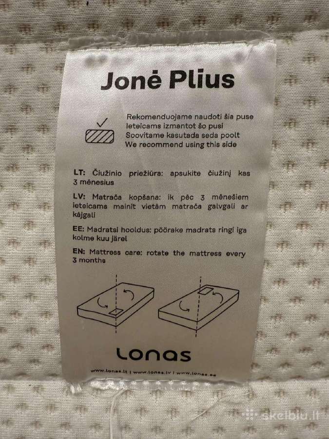 Čiužinys Lonas Jonė Plius 140x200 cm