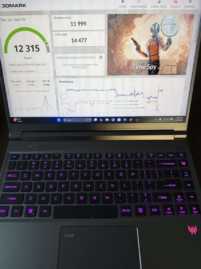 Acer Predator Triton 14 - Rtx 4070, Mini LED, 1 TB - nuotraukos Nr. 5