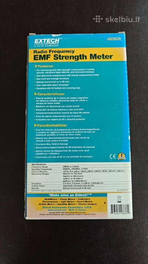 Extech Emf matuoklis 3,5 GHz triaxial - nuotraukos Nr. 2