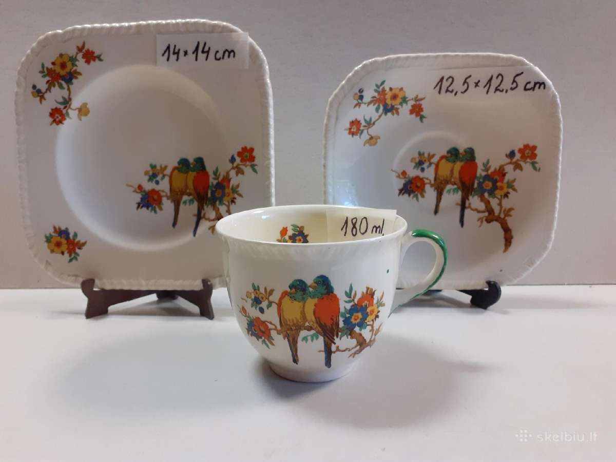 Tarpukario Art Deco Trio Crown Staffordshire 1930m