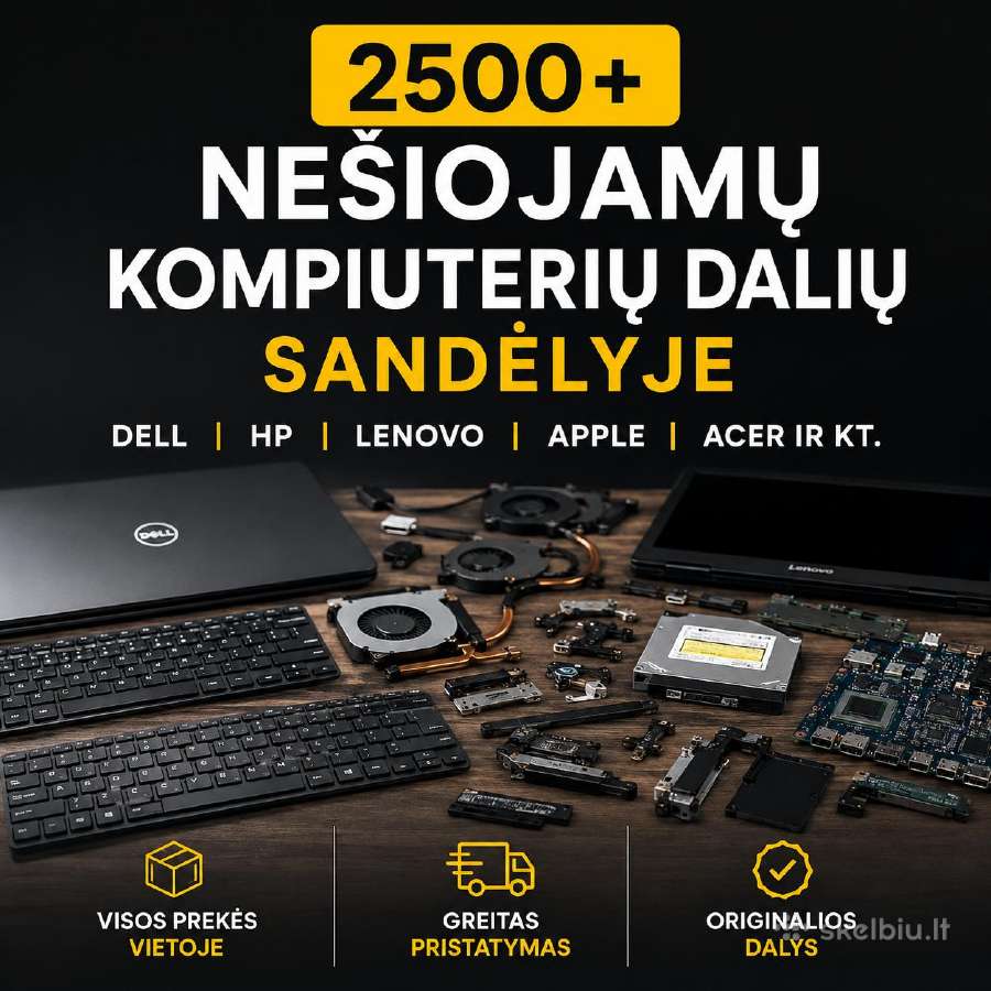 Įvairios naujos ir naudotos laptop dalys