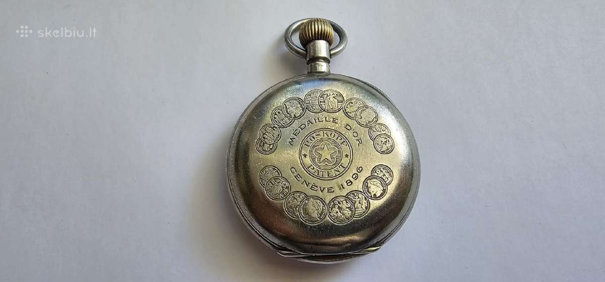 1896 Roskopf Sveicariskas kiseninis laikrodis - nuotraukos Nr. 2