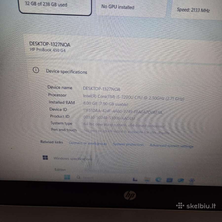 Parduodu Hp Probook 450 G4 nesiojama kompiuteri