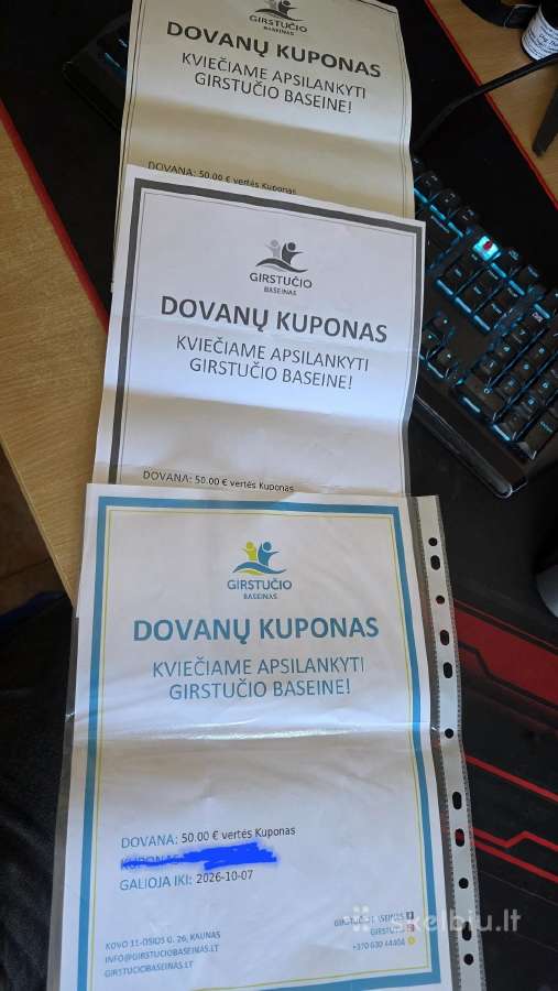 Girstučio Baseino Kuponai vertė 150€ už 100€