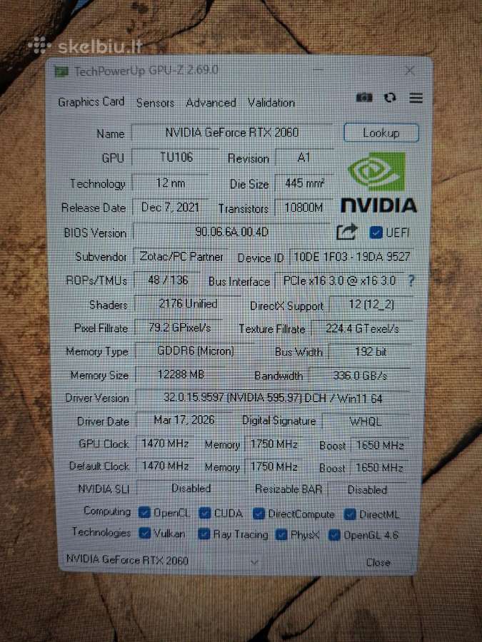 Zotac Rtx 2060 12gb - nuotraukos Nr. 7