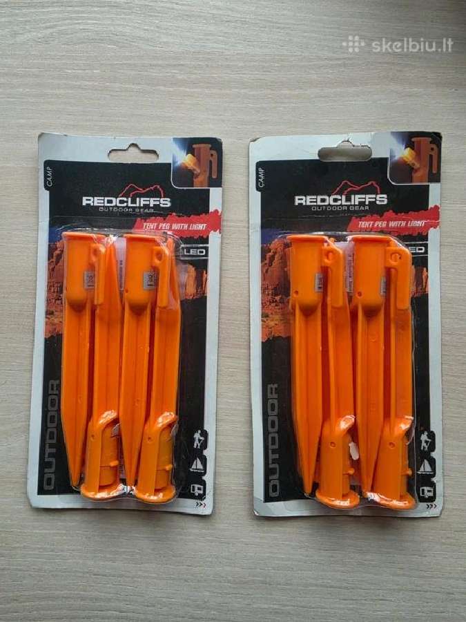 Palapinės smeigai su apšvietimu