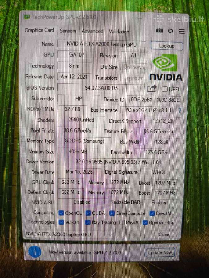 Hp i7-11850h 32gb 512gb Rtx A2000 4gb 29% C Grade - nuotraukos Nr. 8
