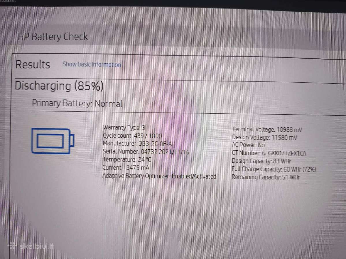Hp i7-11850h 32gb 512gb Rtx A2000 4gb 29% C Grade - nuotraukos Nr. 9
