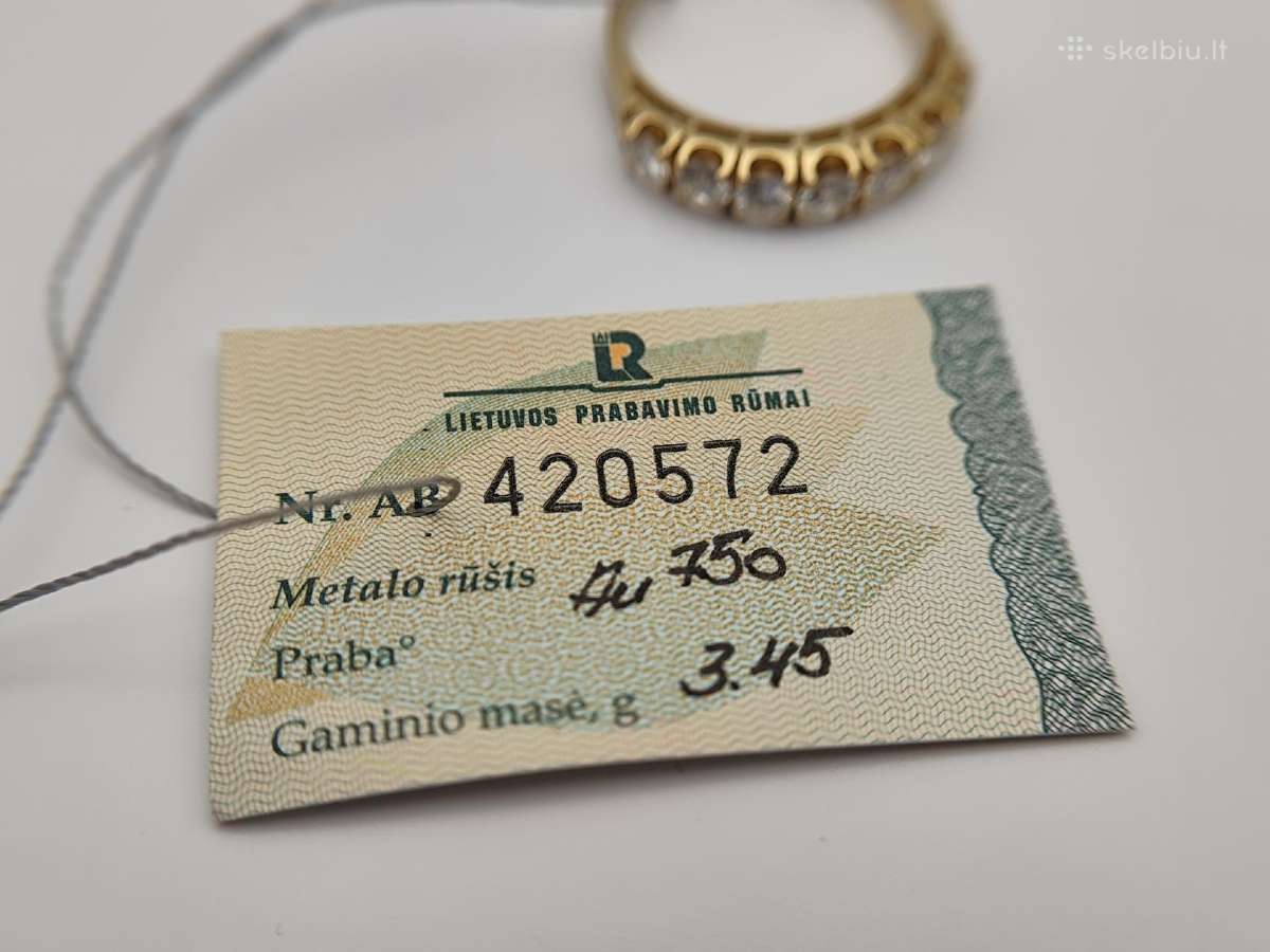 Auksinis Žiedas Su 0.90ct Natūraliais Deimantais - nuotraukos Nr. 7