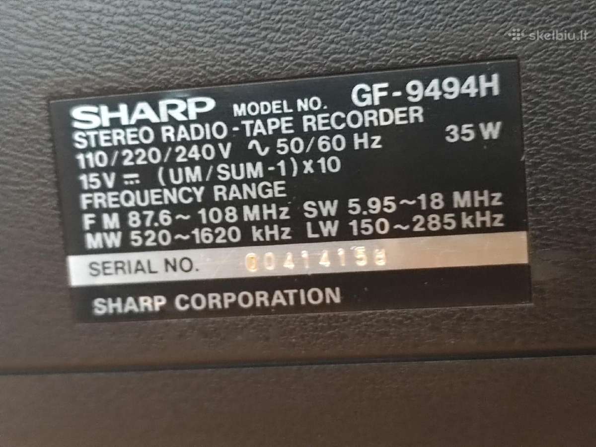 Magnetolos Sharp Gf 9696 9494 919 909 - nuotraukos Nr. 5