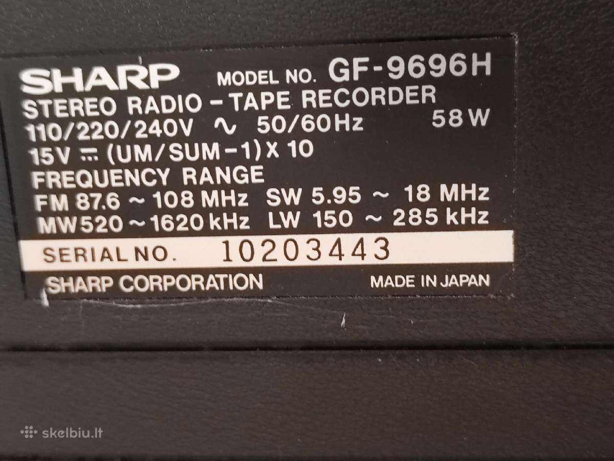 Magnetolos Sharp Gf 9696 9494 919 909 - nuotraukos Nr. 6